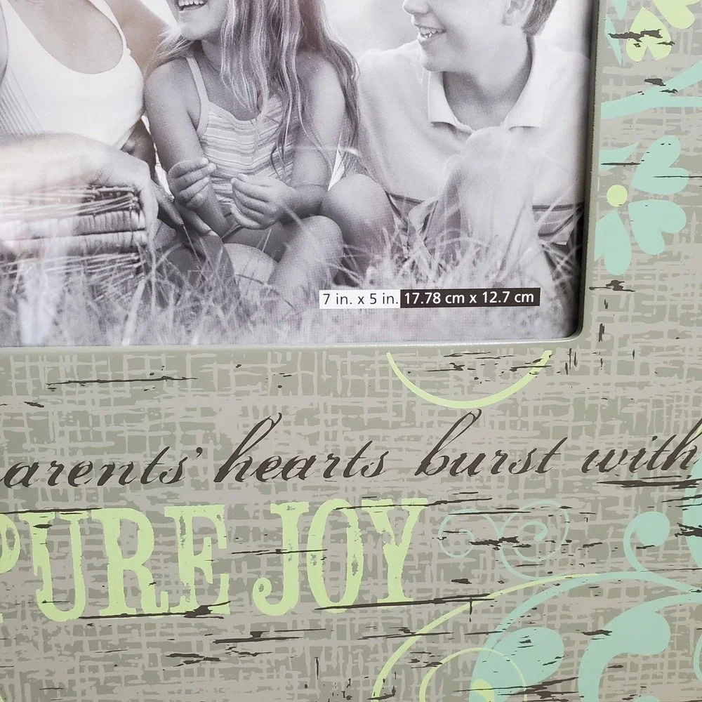 Schurman Retail Group Grandkids Pure Joy 5x7 Wood Picture Frame Sage Green Flrl